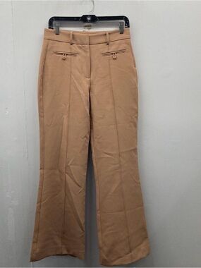 NWT Reiss Abbey Flare Trousers Tan Camel Tailored High Rise Suit Pants US 4 UK 8